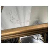 End Tables - Pair of Gold Tone Glass-Top Tables & Mirrored Lower Shelves