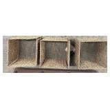 Safavieh Storage Bench with 3 Wicker Baskets - Brown Finish - 47 x 16 x 20 in