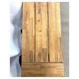 Wood Coffee Table - Rustic Industrial with Black Metal Base