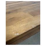 Wood Coffee Table - Rustic Industrial with Black Metal Base