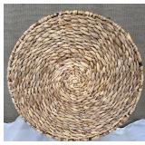 NEW Round Seagrass End Table / Basket & White Rope Trim - #1