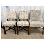 Chairs - Stripe Parson Chairs & Beige Accent Chair (Lot of 3) - For Repair