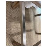 Upholstered Bar Stools - Gray & Brown Nailhead Trim (Lot of 2)