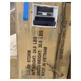 Upholstered Bar Stools - Gray & Brown Nailhead Trim (Lot of 2)