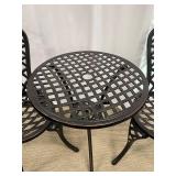 Bistro Patio Table & 2 Chairs Set - Black Lattice Design