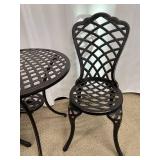 Bistro Patio Table & 2 Chairs Set - Black Lattice Design