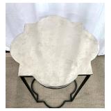 Zuomod End Table - Flower-Shaped Metal Top with Black Iron Base - Made in India