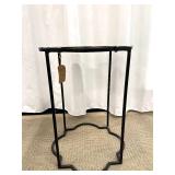 Zuomod End Table - Flower-Shaped Metal Top with Black Iron Base - Made in India