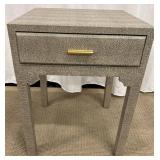 Sterling Industries End Table 3169-026S - Textured Silver Finish, 1 Drawer, Gold Pull
