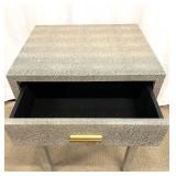 Sterling Industries End Table 3169-026S - Textured Silver Finish, 1 Drawer, Gold Pull