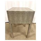 Sterling Industries End Table 3169-026S - Textured Silver Finish, 1 Drawer, Gold Pull