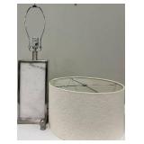 Table Lamp - Marble Panel Base & Linen Drum Shade #2
