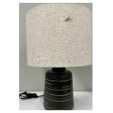 Table Lamp Black Ceramic Base & Linen Shade