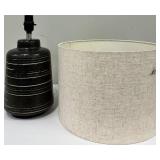 Table Lamp Black Ceramic Base & Linen Shade