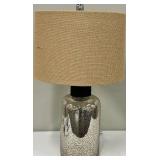 Mercury Glass Table Lamp - Beige Drum Shade