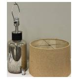 Mercury Glass Table Lamp - Beige Drum Shade