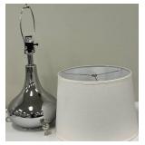 Contemporary Chrome Table Lamp & Linen Shade