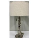 Table Lamp - Chrome Mercury Glass Column with Drum Shade