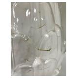 Artichoke Glass Table Lamp & White Linen Shade - Clear Crystal