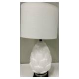 Artichoke Glass Table Lamp - White Drum Shade