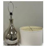 Mercury Glass Teardrop Table Lamp & White Drum Shade
