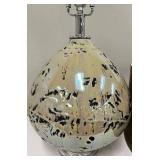Art Glass Table Lamp - Brown Drum Shade