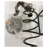 Black Iron Lantern Pendant Light and a Industrial Style Iron Swirl Light