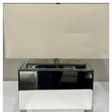 Table Lamp - Mirror Base & Rectangular Shade - Chip Damage