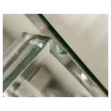 Table Lamp - Mirror Base & Rectangular Shade - Chip Damage