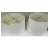 Lampshades Pair - White Fabric, Beige Interior, Spider Fitter