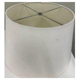 Lampshades Pair - White Fabric, Beige Interior, Spider Fitter