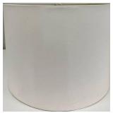 White Fabric Drum Lampshades Pair - Spider Fittings