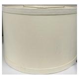 Drum Lamp Shades - Pair, Cream & Light Gray Fabric, Spider Fitter