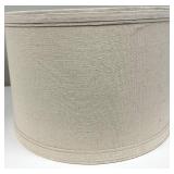 Pair of Beige Fabric Drum Lamps