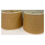 2 Lampshades - Burlap Drum