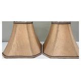 Lamp Shades - Beige Bell & Brown Square (Lot of 3)