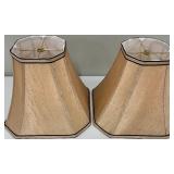 Lamp Shades - Beige Bell & Brown Square (Lot of 3)