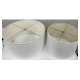 White Drum Lamp Shades Pair - Large & Medium