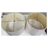 Pair of White Drum Lamp Shades