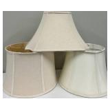 Cream Linen Lampshades Pair - Vintage Table Lamp Style