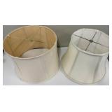 Cream Linen Lampshades Pair - Vintage Table Lamp Style