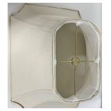 Cream Linen Lampshades Pair - Vintage Table Lamp Style