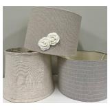 Lampshades - Beige & Gray Textured Linen (3-Piece Set)