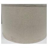 Beige Drum Lampshade - Linen-Look Exterior, Cream Interior