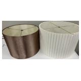 Lampshades - Brown Satin & White Pleated & Black Cylinder (Lot of 3)