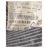 Throw Pillow Feather Blend Indigo Stripe 18x18 - 2-Pack