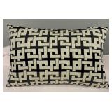 Two Accent Pillows  - Black & Cream Geometric Pattern