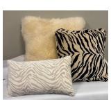 Zebra Print & Faux Fur Accent Pillows