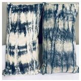 Indigo Linen Throw Pillows & Abstract Pattern - Made in India & Set of 2