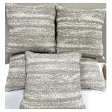Textured Throw Pillows (Lot of 5) - Gray & Cream Speckled Cushions for Sofa